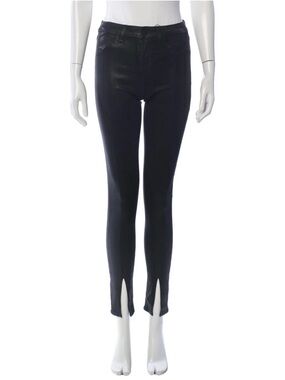 L'AGENCE Black Skinny Jeans with Front Hem Slits